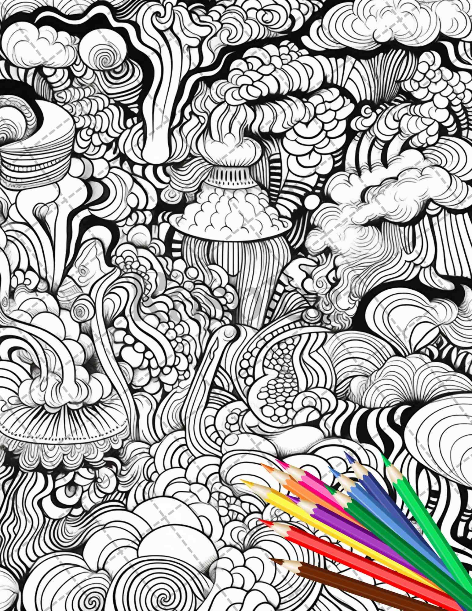 35 Trippy (Psychedelic) Coloring Pages For Adults