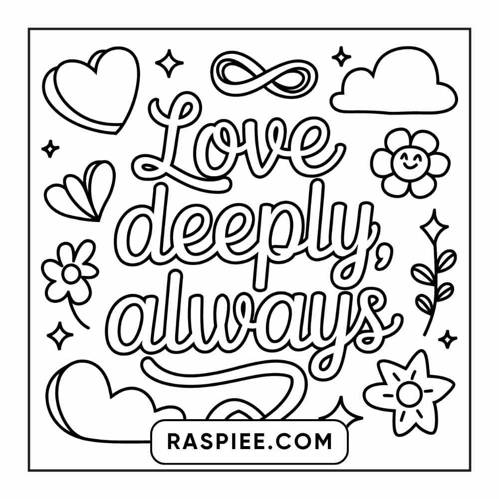 78 Bold and Easy Inspirational Words Coloring Pages Printable PDF Instant Download - RASPIEE