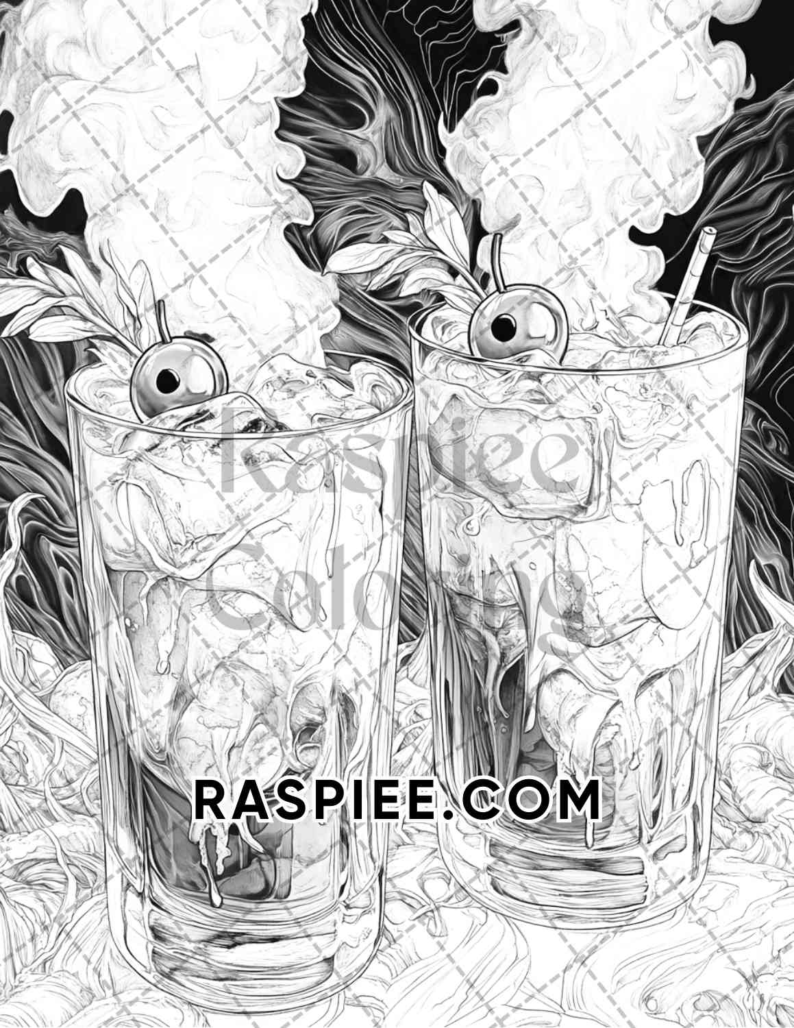 Spooky Desserts Halloween Adult Coloring Pages Printable PDF