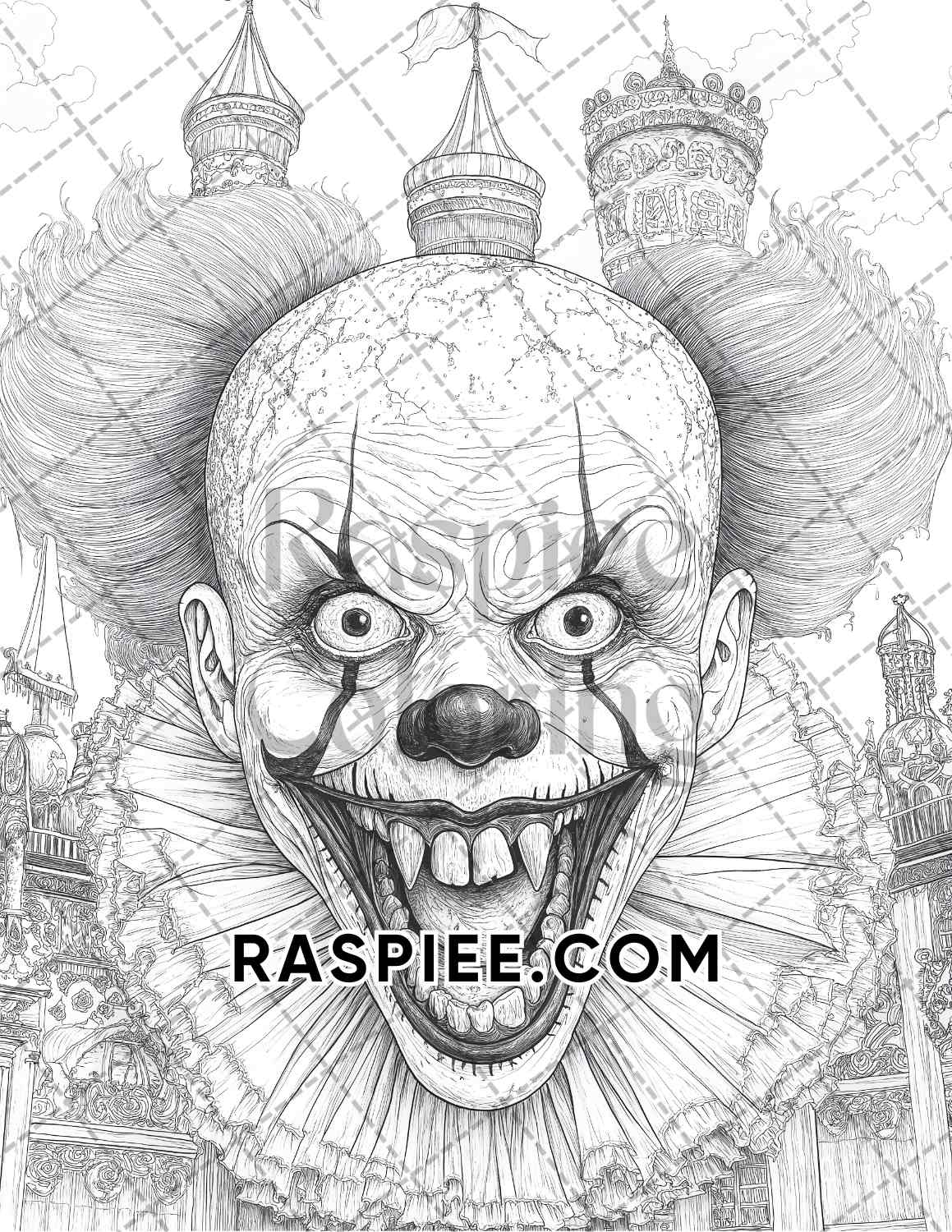 Scary Zombies Halloween Adult Coloring Pages Printable PDF Instant Download