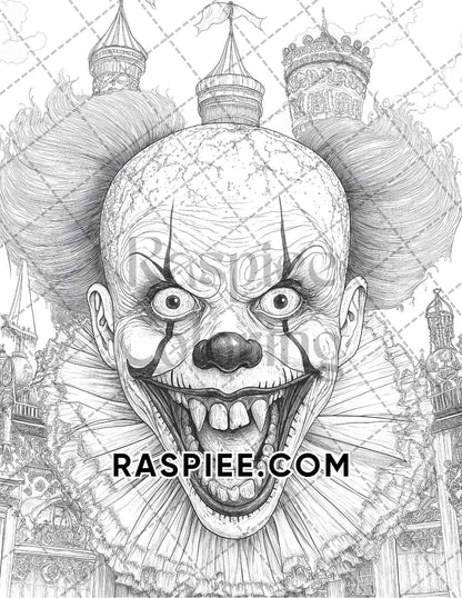 Scary Zombies Halloween Adult Coloring Pages Printable PDF Instant Download