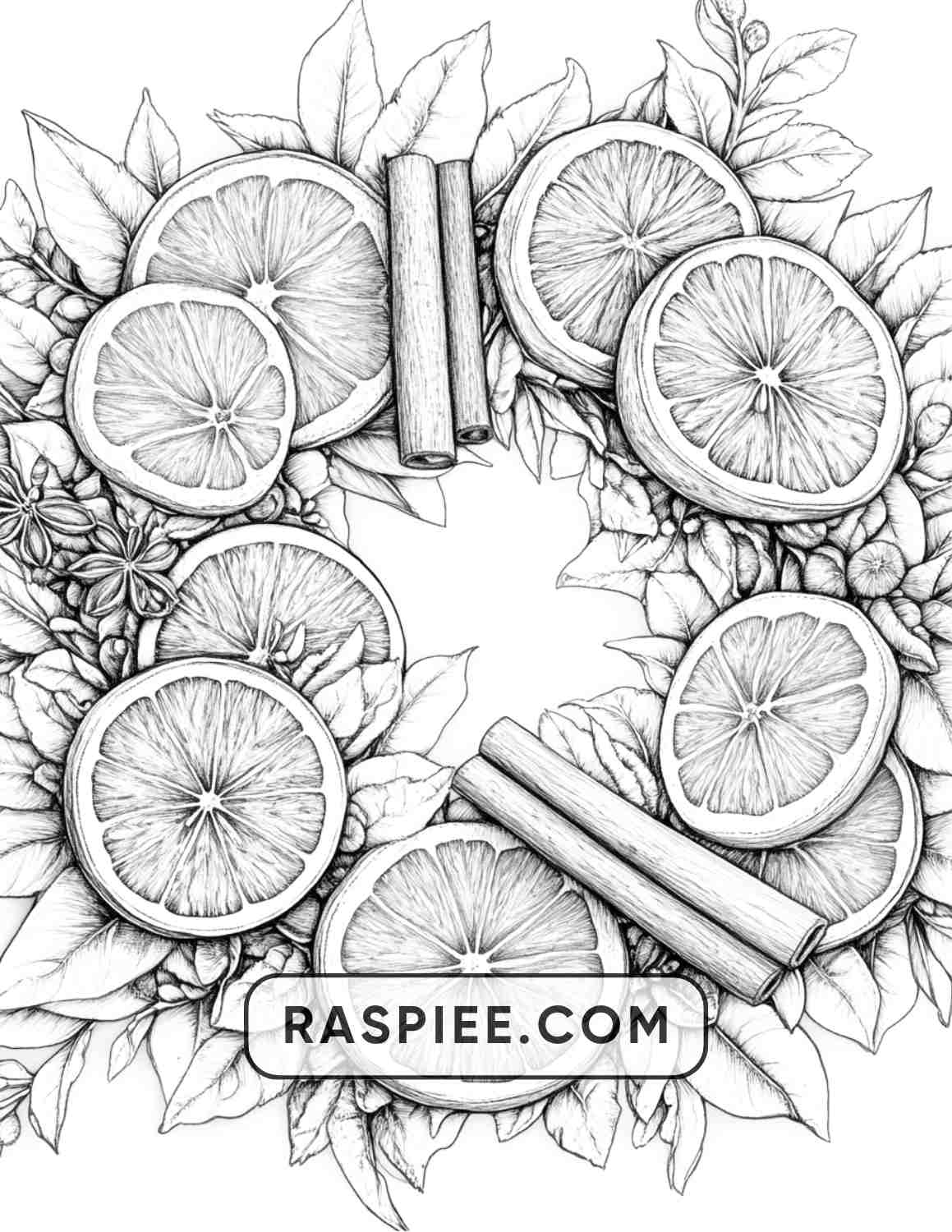 72 Christmas Wreaths Adult Coloring Pages - RASPIEE