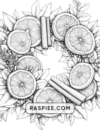 72 Christmas Wreaths Adult Coloring Pages - RASPIEE