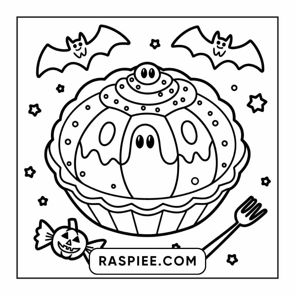 100 Bold Easy Spooky Food & Drinks Coloring Pages Printable PDF Instant Download - RASPIEE