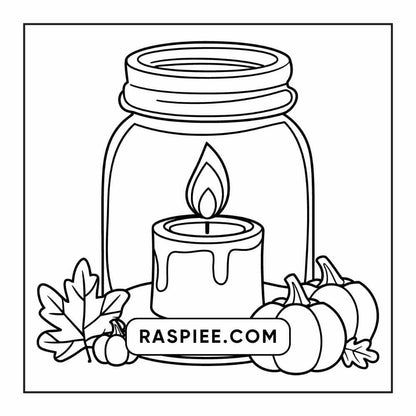 76 Bold and Easy Fall Vibes Coloring Pages Printable PDF Instant Download - RASPIEE