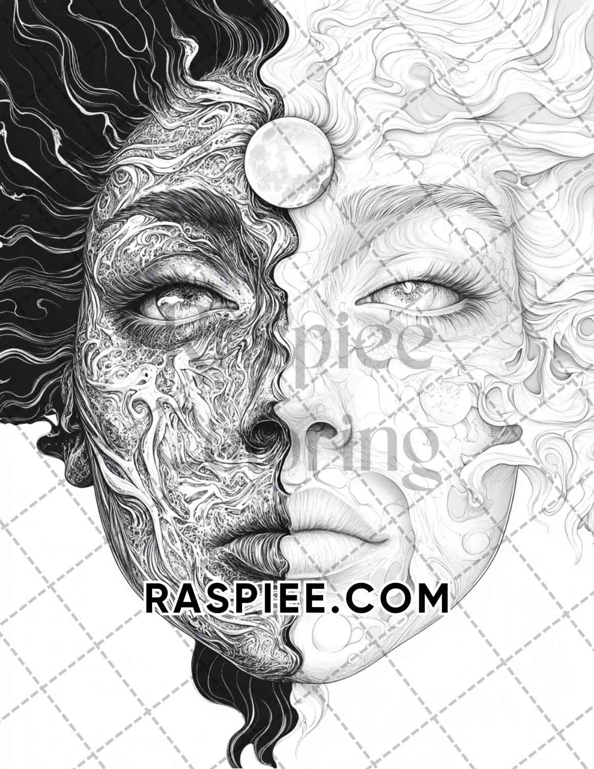 Surreal World Adult Coloring Pages Printable PDF Instant Download