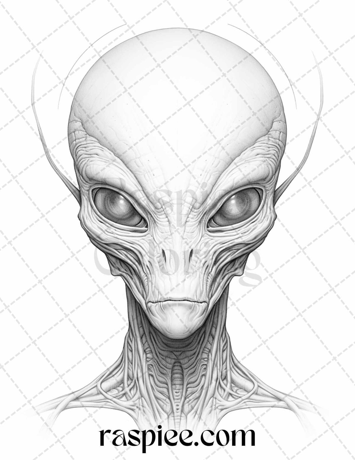 Alien Head Coloring Pages