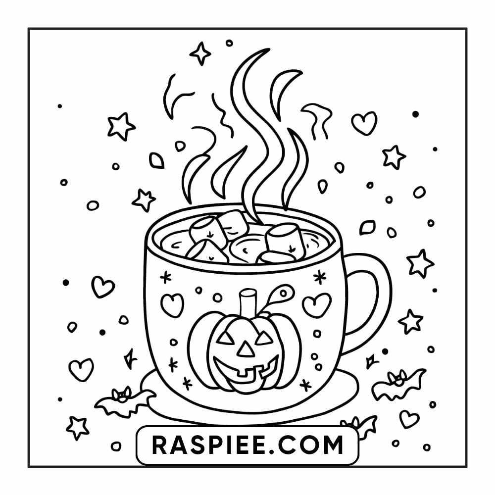 84 Cozy Halloween Bold & Easy Coloring Pages Printable PDF Instant Download - RASPIEE