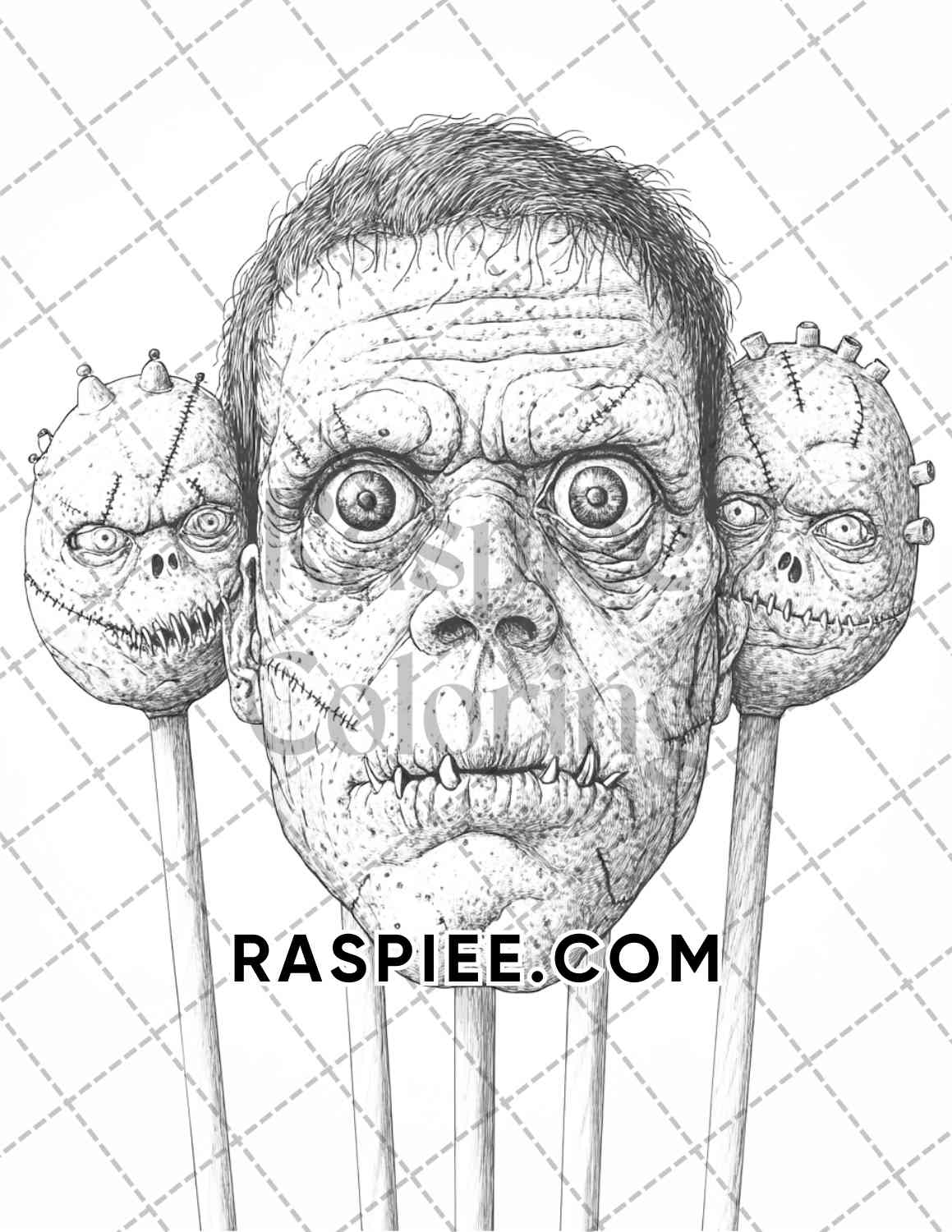 Spooky Desserts Halloween Adult Coloring Pages Printable PDF