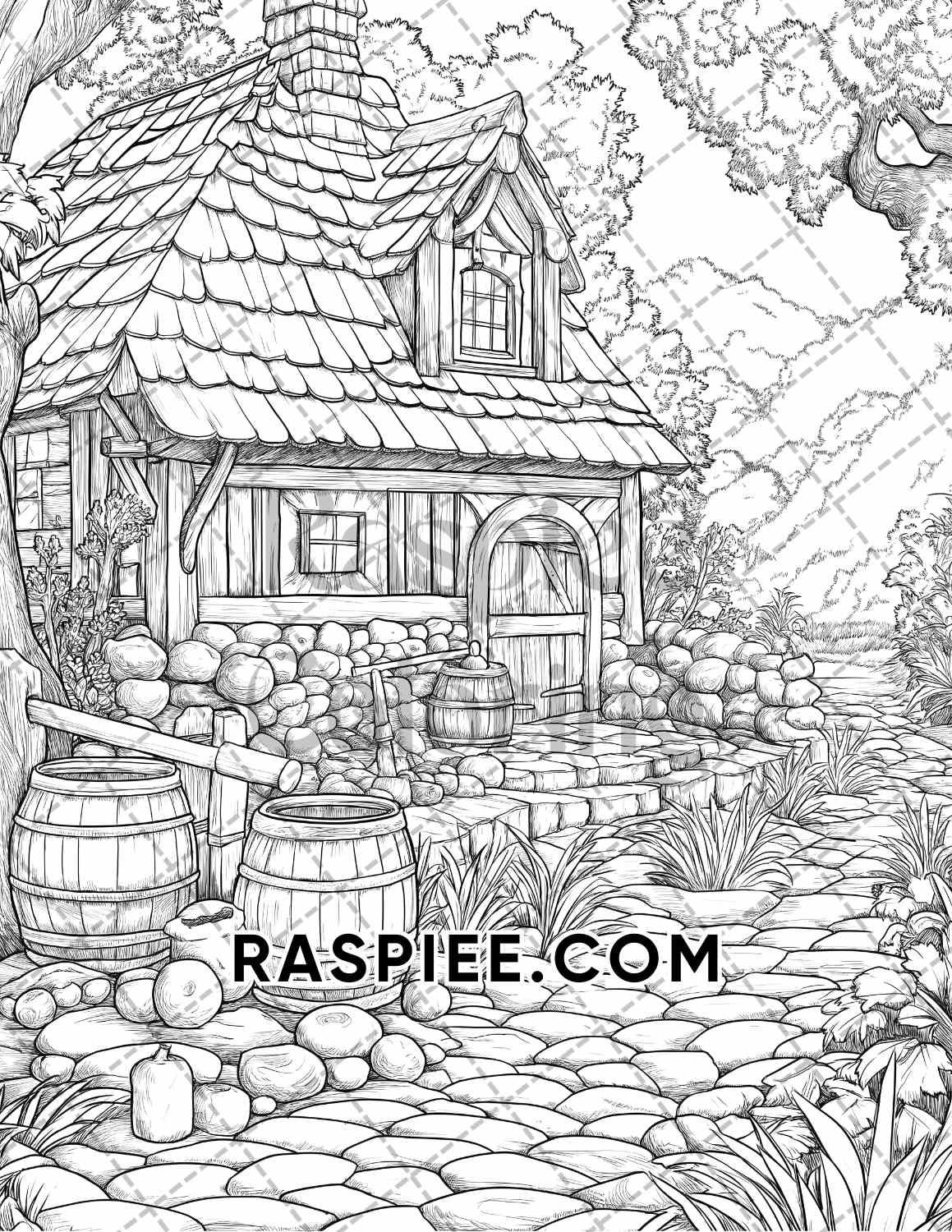 Autumn Charm Adult Coloring Pages Printable PDF Instant Download - RASPIEE