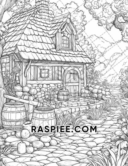 Autumn Charm Adult Coloring Pages Printable PDF Instant Download - RASPIEE