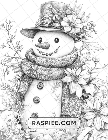 77 Winter Flowers Adult Coloring Pages