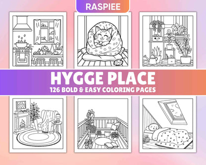 126 Bold and Easy Hygge Place Coloring Pages - RASPIEE