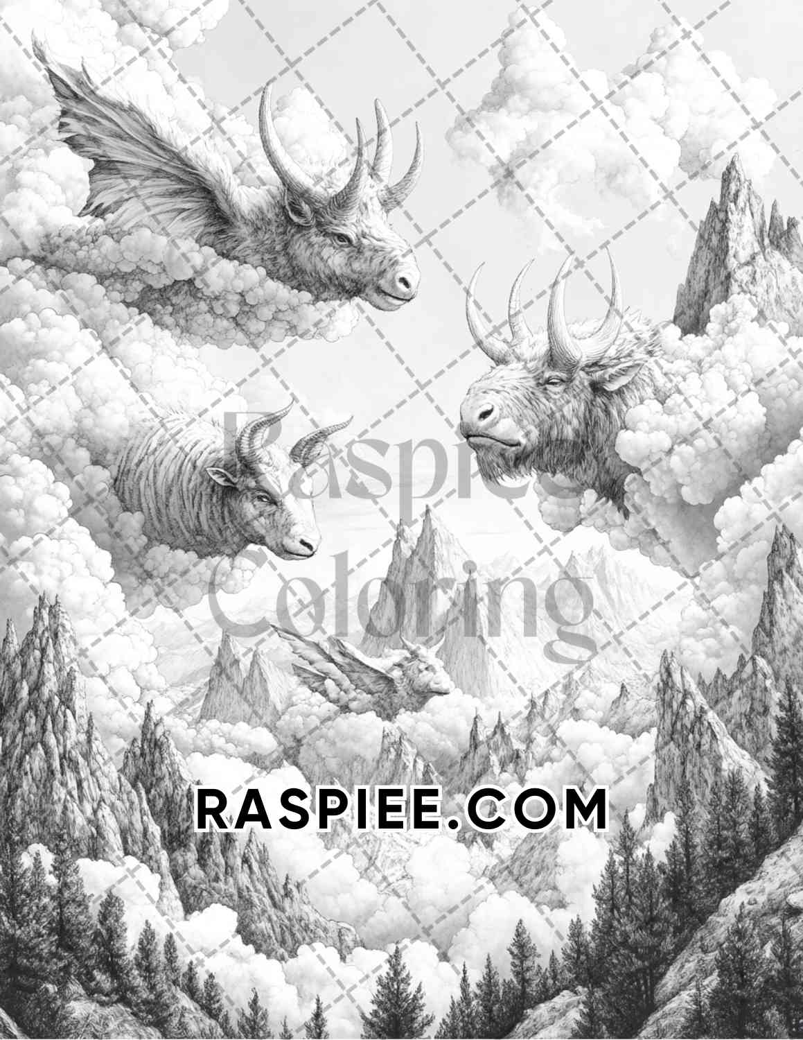 Surreal World Adult Coloring Pages Printable PDF Instant Download