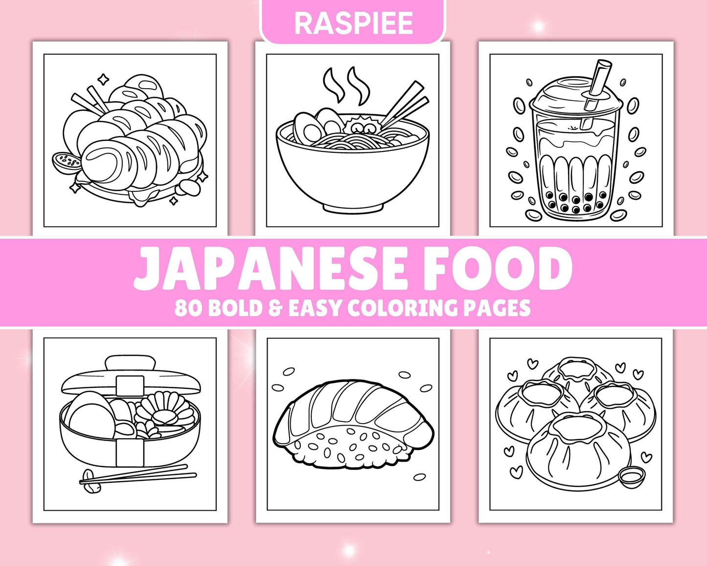 80 Bold and Easy Japanese Food Coloring Pages - RASPIEE