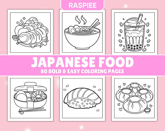 80 Bold and Easy Japanese Food Coloring Pages - RASPIEE