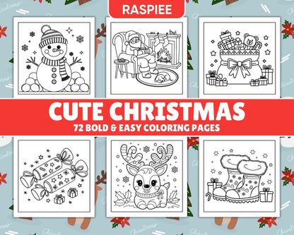 72 Bold and Easy Cute Christmas Coloring Pages - RASPIEE