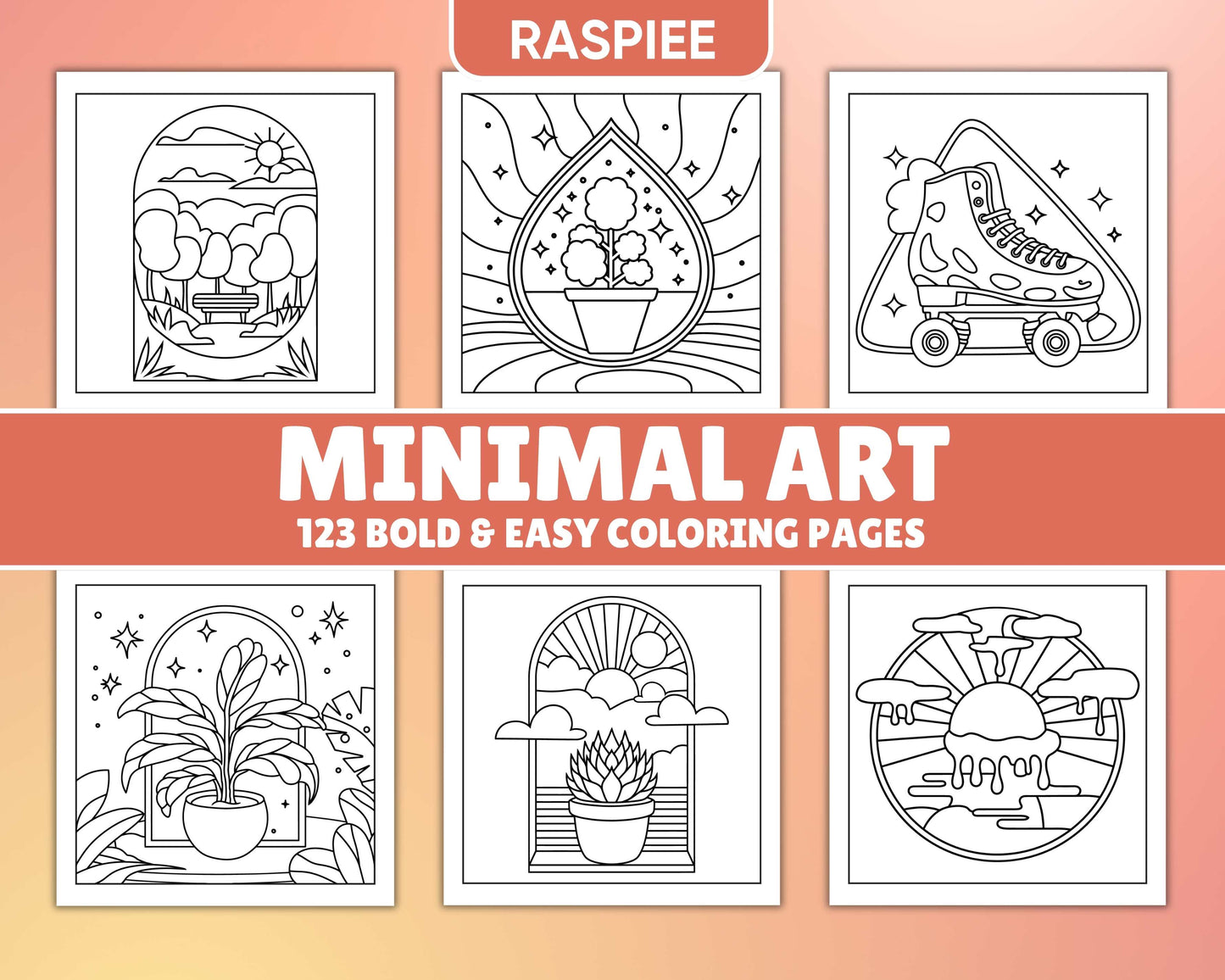 120 Bold and Easy Minimal Art Coloring Pages