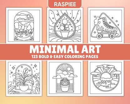 120 Bold and Easy Minimal Art Coloring Pages