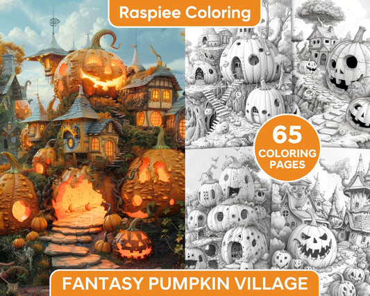 adult coloring pages, adult coloring sheets, adult coloring book pdf, adult coloring book printable, grayscale coloring pages, grayscale coloring books, fantasy pumpkin village coloring pages for adults, fantasy pumpkin village coloring book, grayscale illustration