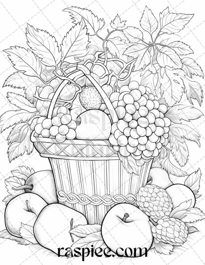 autumn vibes coloring pages printable for adults, autumn leaf grayscale coloring page, fall foliage printable coloring sheet