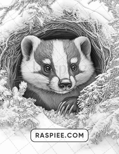 86 Winter Animals Adult Coloring Pages