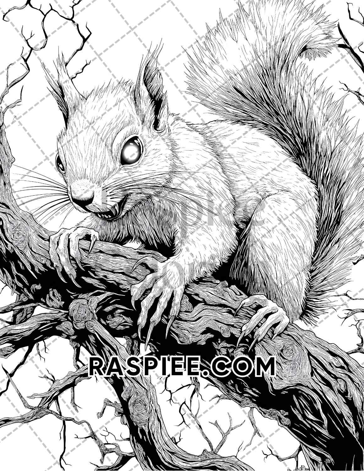 Horror Animals Halloween Adult Coloring Pages Printable PDF Instant Download