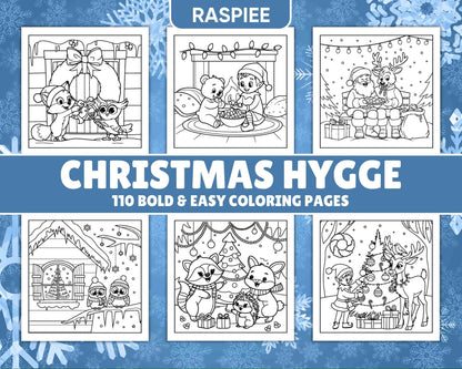 110 Bold and Easy Christmas Hygge Coloring Pages - RASPIEE