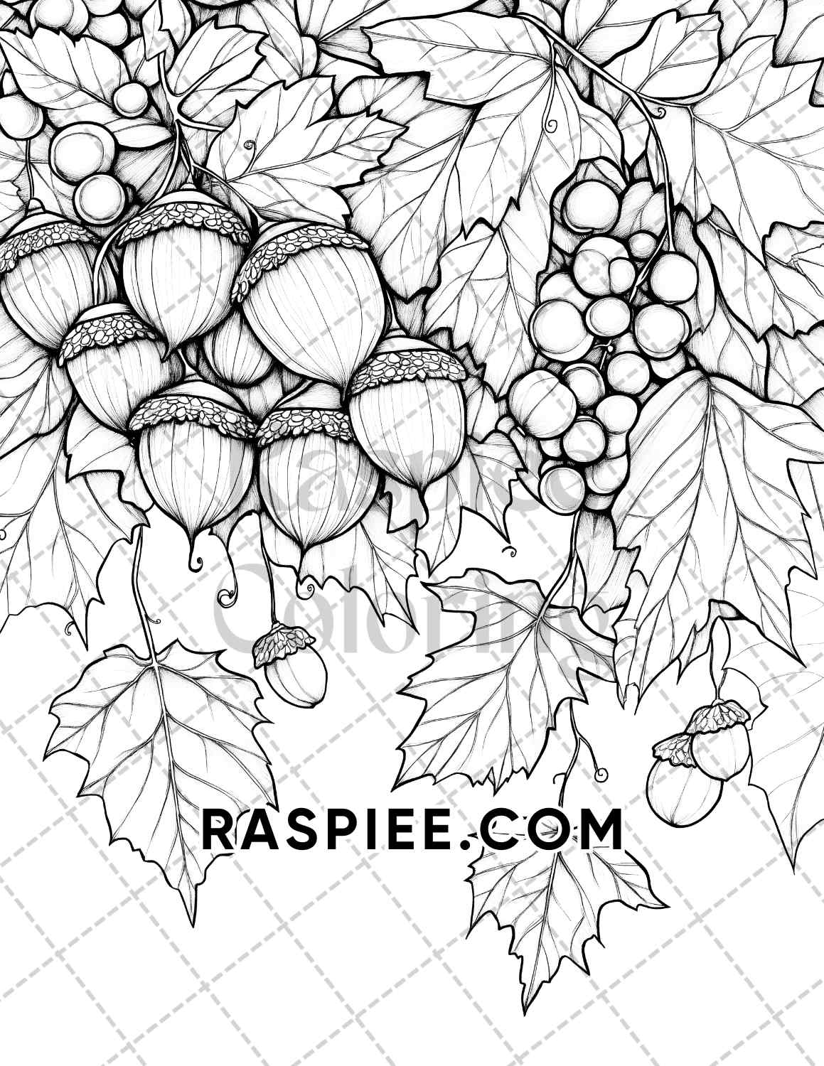 Hello Autumn Adult Coloring Pages Printable PDF Instant Download - RASPIEE