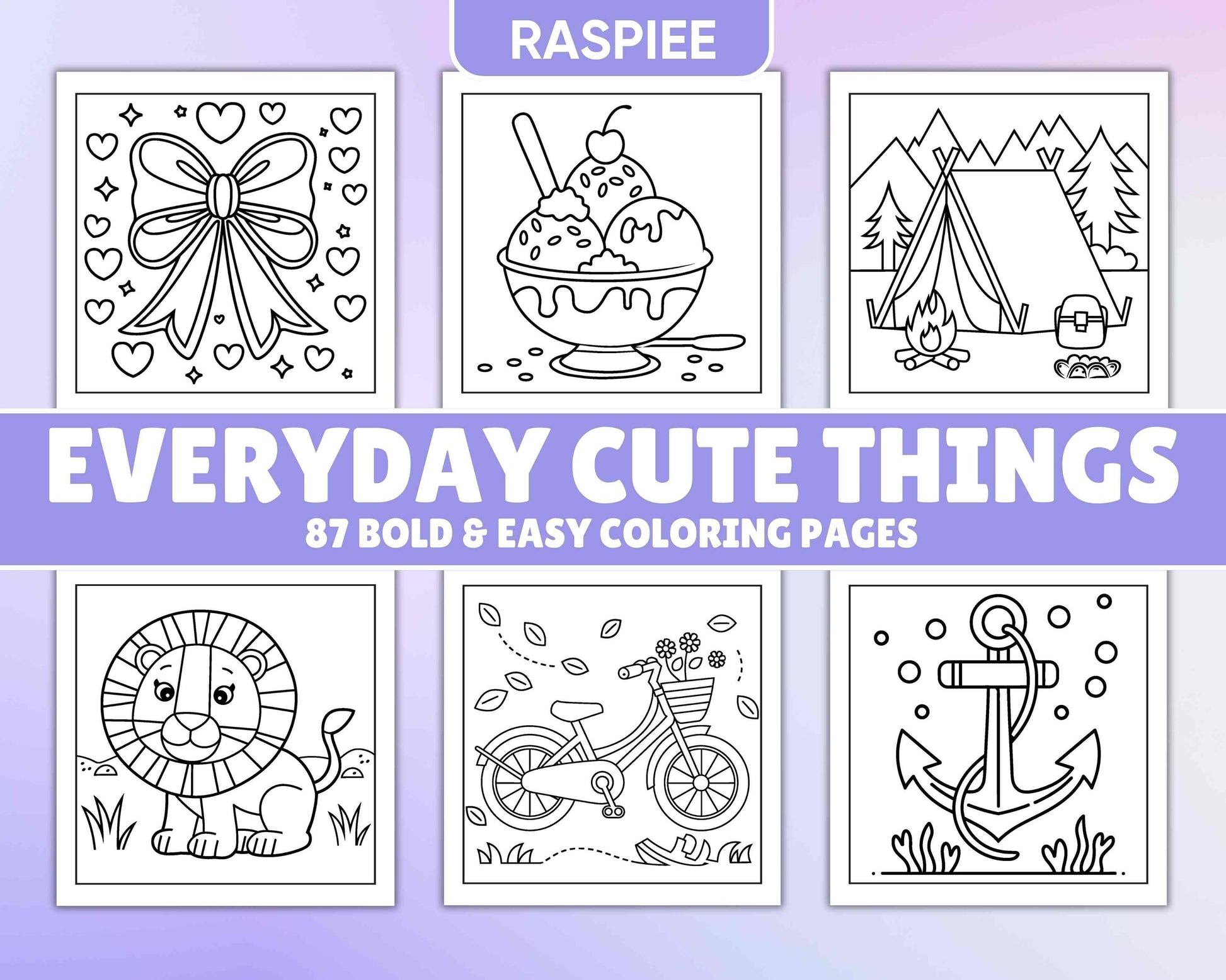 87 Bold and Easy Everyday Cute Things Coloring Pages - RASPIEE