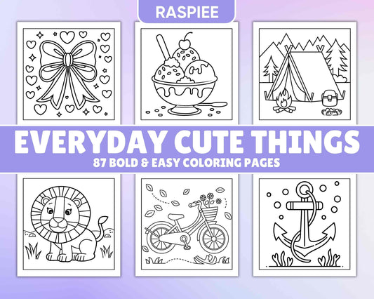 87 Bold and Easy Everyday Cute Things Coloring Pages - RASPIEE