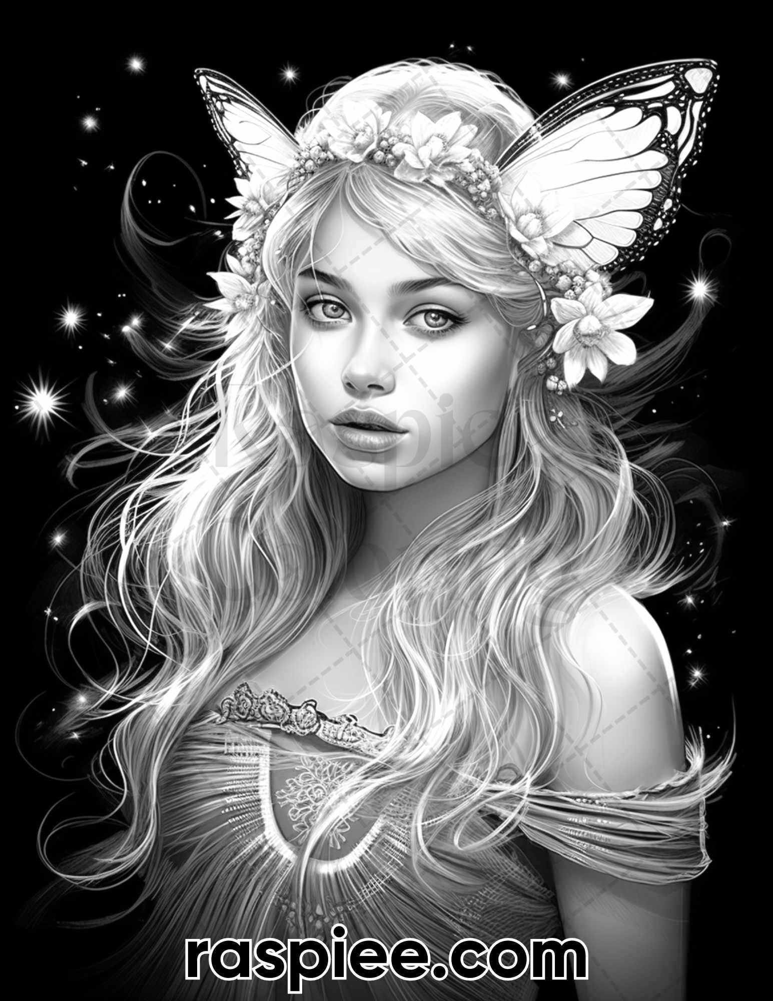 50 Starlight Fairy Grayscale Coloring Pages For Adults Printable PDF 50-starlight-fairy-grayscale-coloring-pages-for-adults-printable-pdf