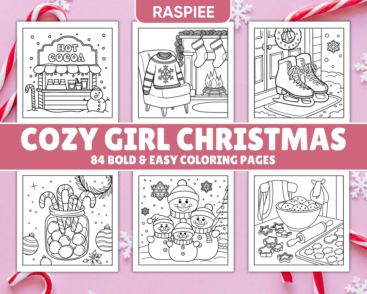 84 Bold and Easy Cozy Girl Christmas Coloring Pages - RASPIEE