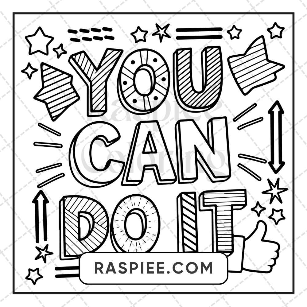 120 Bold and Easy Motivational Word Coloring Pages