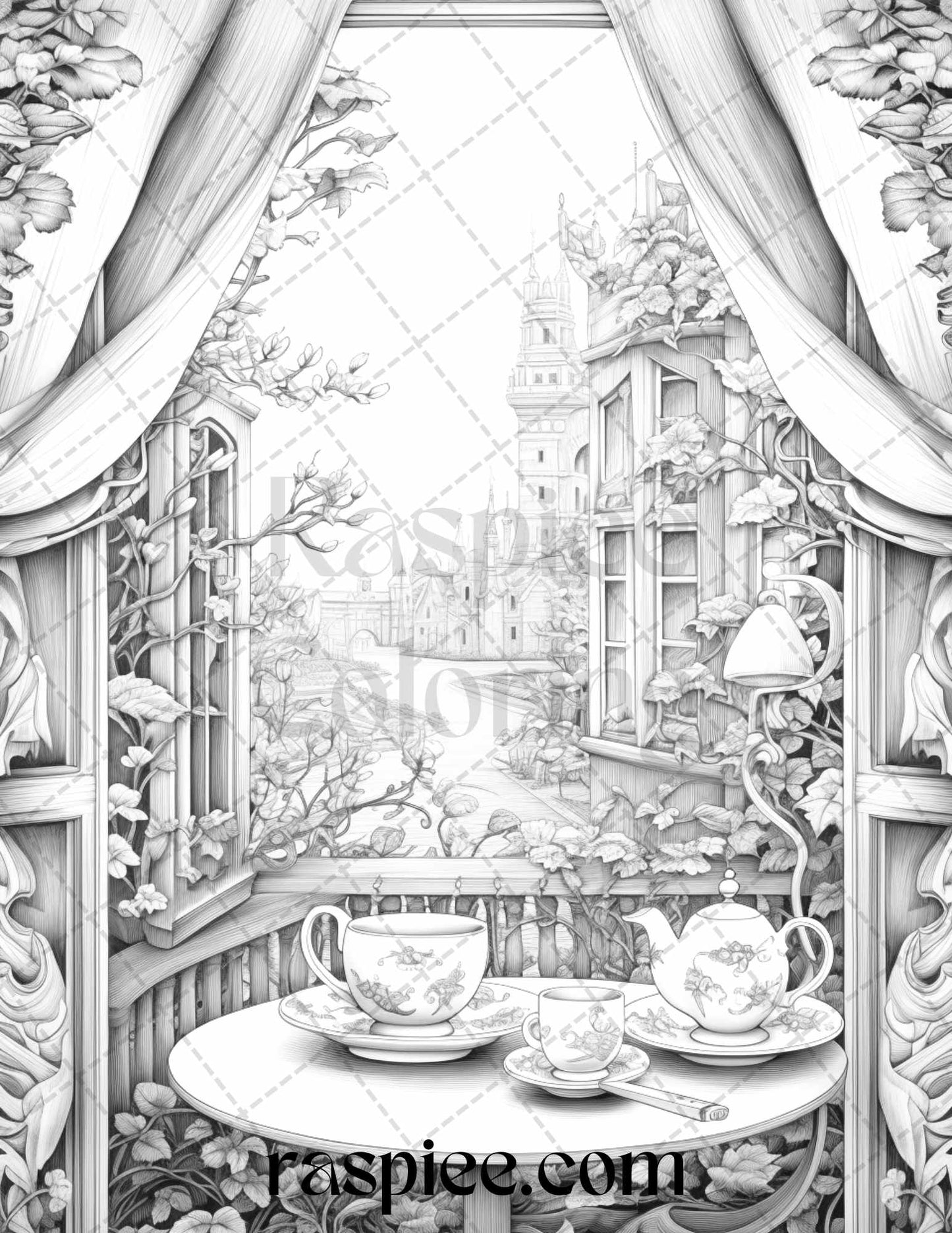 grayscale coloring pages, fantasy coloring pages, adult coloring pages, printable coloring pages, grayscale art, coloring book, fantasy art, magical illustrations, mystical creatures, intricate designs, detailed artwork, stress relief, imaginative landscapes, fairy tale coloring, whimsical drawings, enchanting scenes