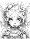 45 Adorable Chibi Fairy Grayscale Coloring Pages Printable for Adults ...
