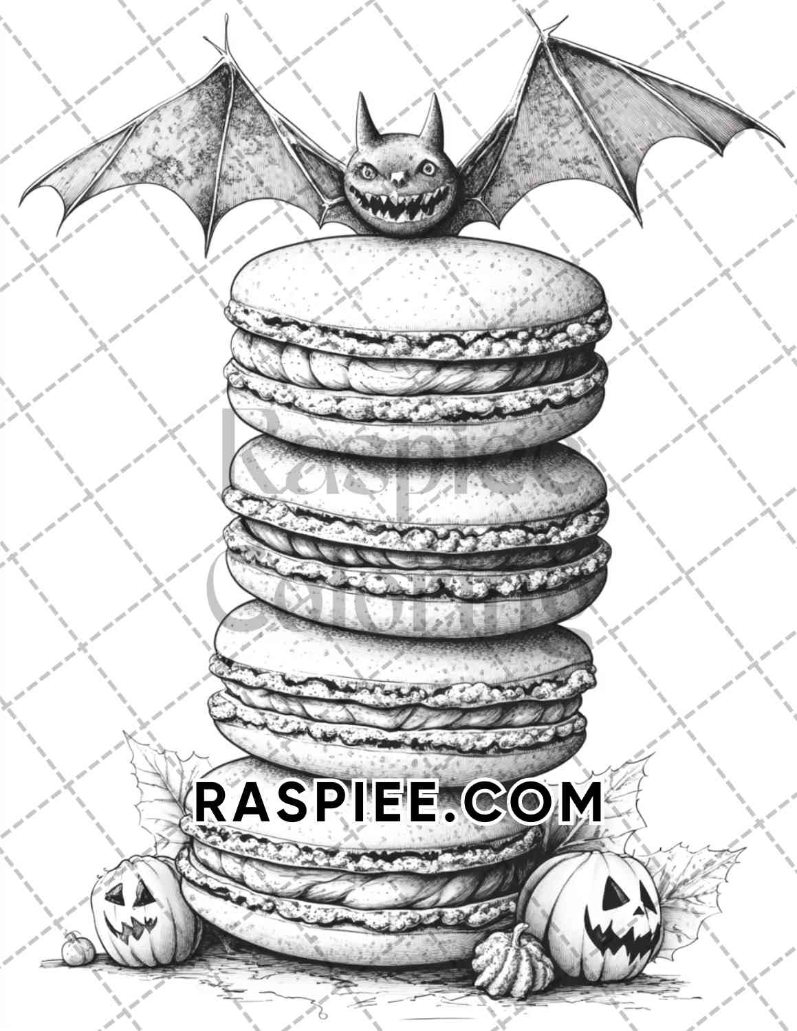 Spooky Desserts Halloween Adult Coloring Pages Printable PDF