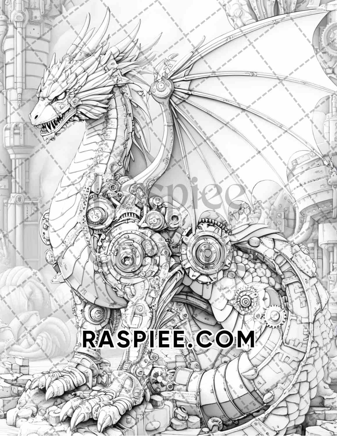 Steampunk Halloween Adult Coloring Pages Printable PDF Instant Download