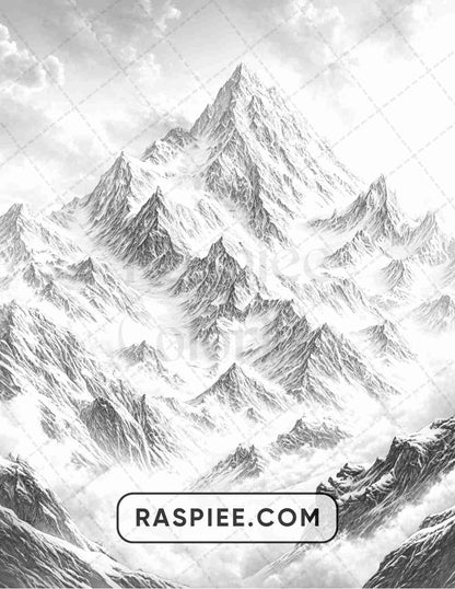 82 Winter Landscapes Adult Coloring Pages - RASPIEE