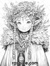 52 Cute Druid Girl Grayscale Coloring Pages for Adults, Printable PDF ...