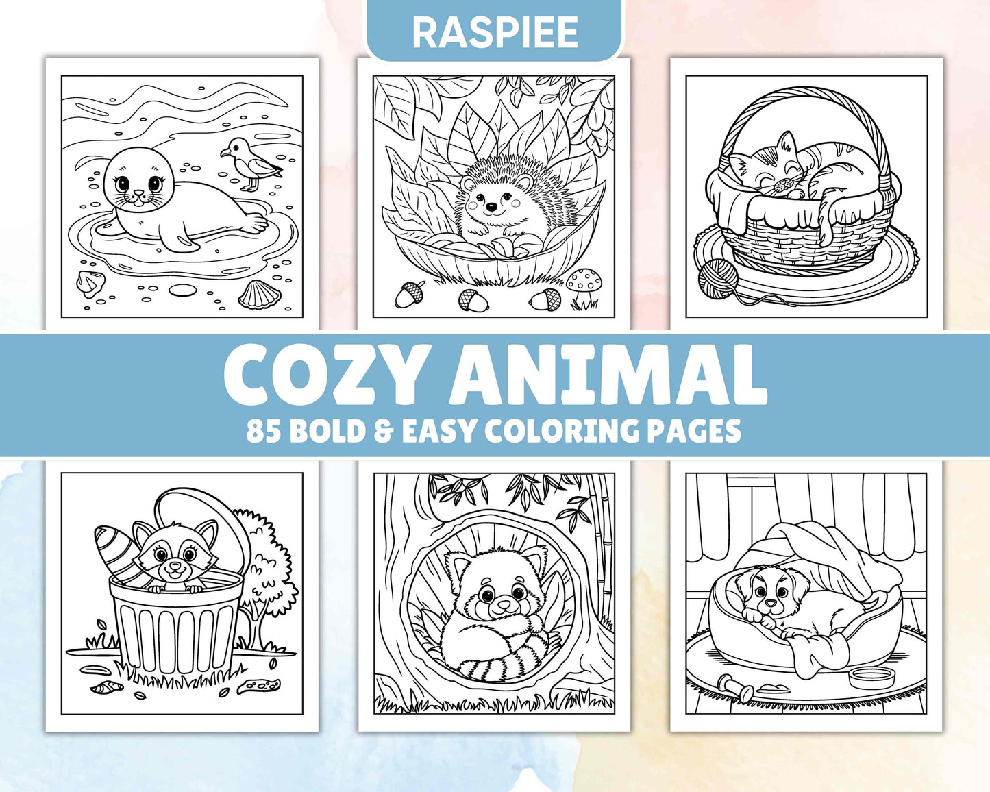 85 Bold and Easy Cozy Animal Coloring Pages - RASPIEE