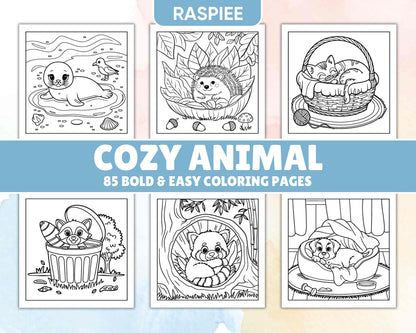 85 Bold and Easy Cozy Animal Coloring Pages - RASPIEE