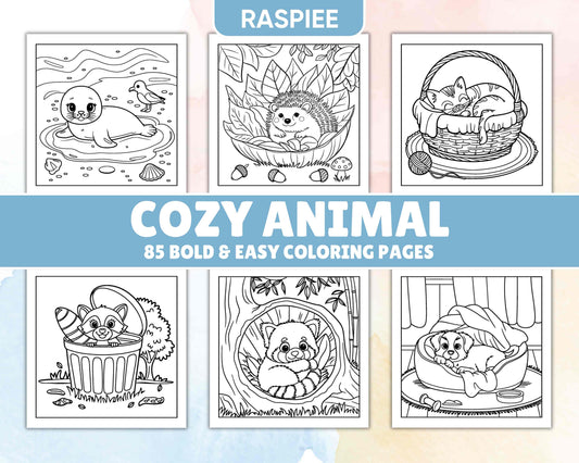 85 Bold and Easy Cozy Animal Coloring Pages - RASPIEE