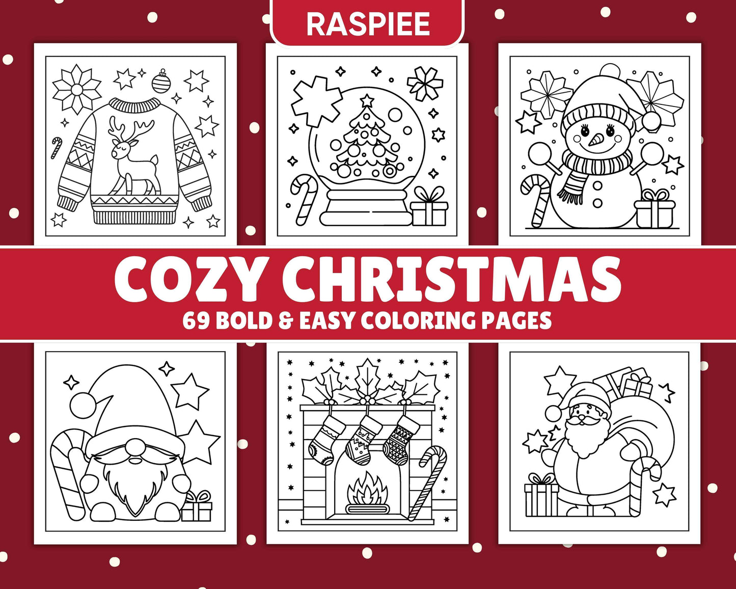 69 Bold and Easy Cozy Christmas Coloring Pages