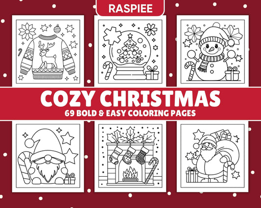 69 Bold and Easy Cozy Christmas Coloring Pages - RASPIEE