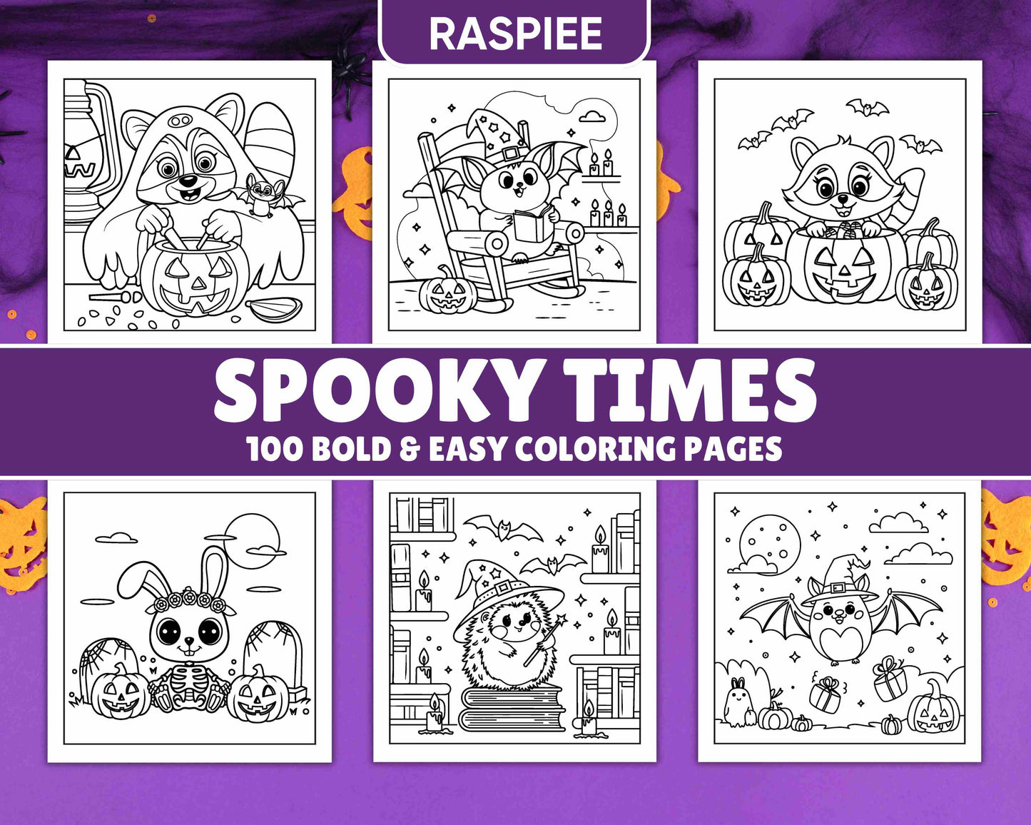 100 Bold and Easy Spooky Times Halloween Coloring Pages - RASPIEE