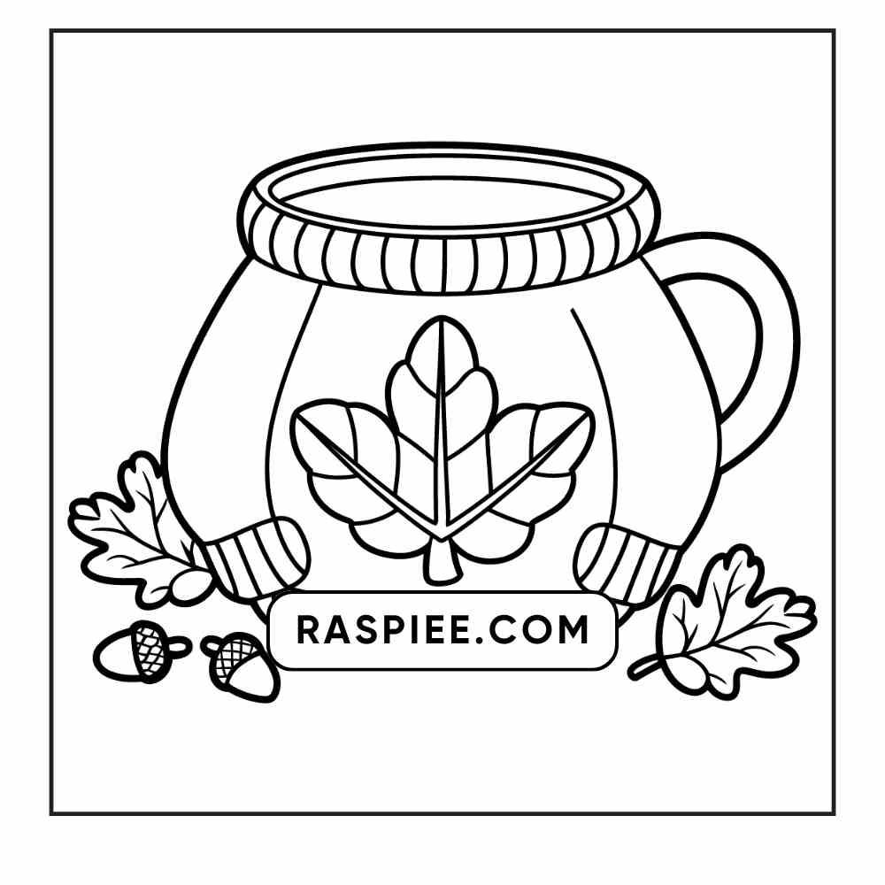 76 Bold and Easy Fall Vibes Coloring Pages Printable PDF Instant Download - RASPIEE