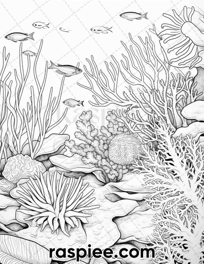 adult coloring pages, adult coloring sheets, adult coloring book pdf, adult coloring book printable, grayscale coloring pages, grayscale coloring books, summer coloring pages for adults, summer coloring book, coral garden coloring pages, sea coloring pages