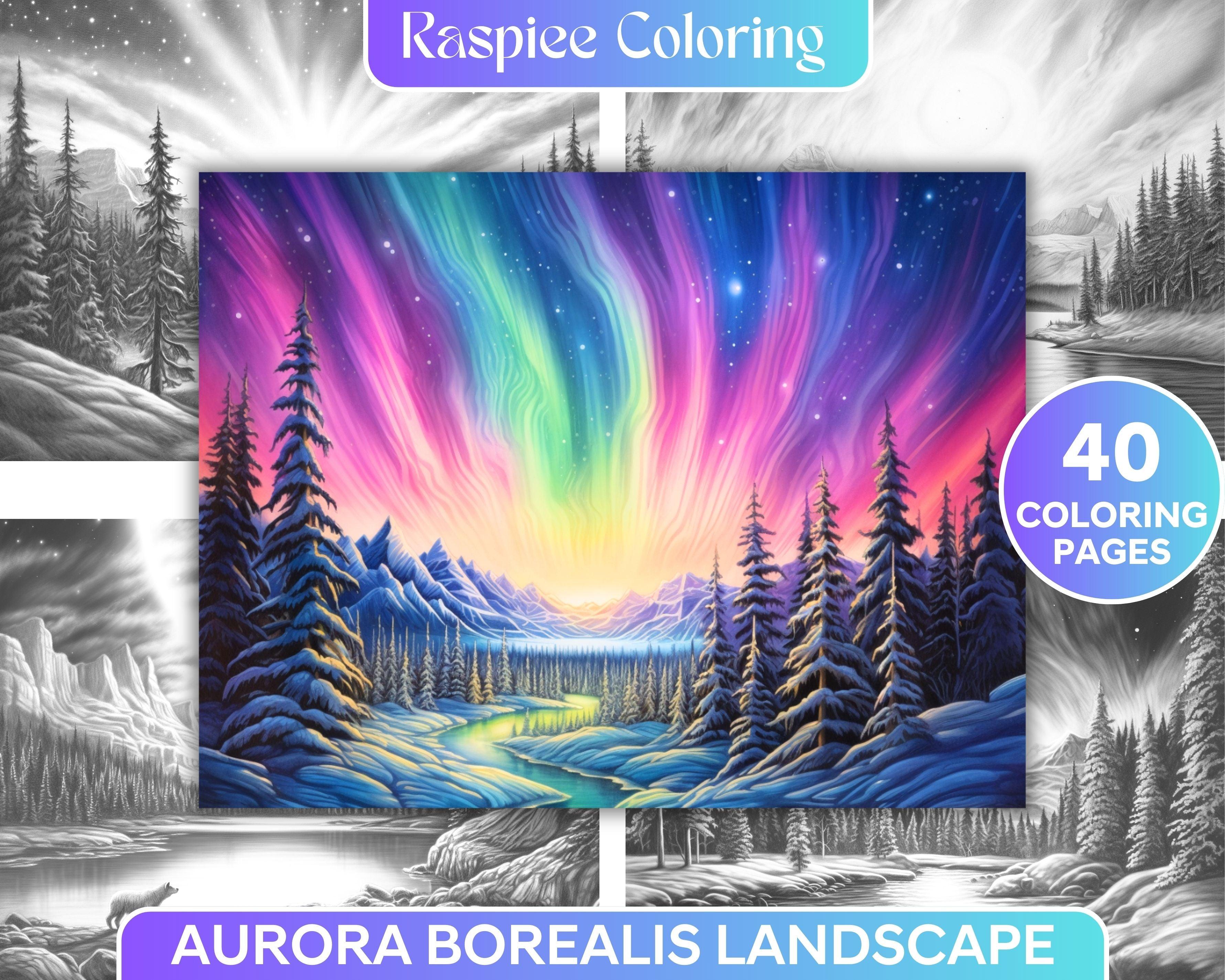 Landscape Coloring Pages for Adults | Tranquil and Scenic Artistic ...
