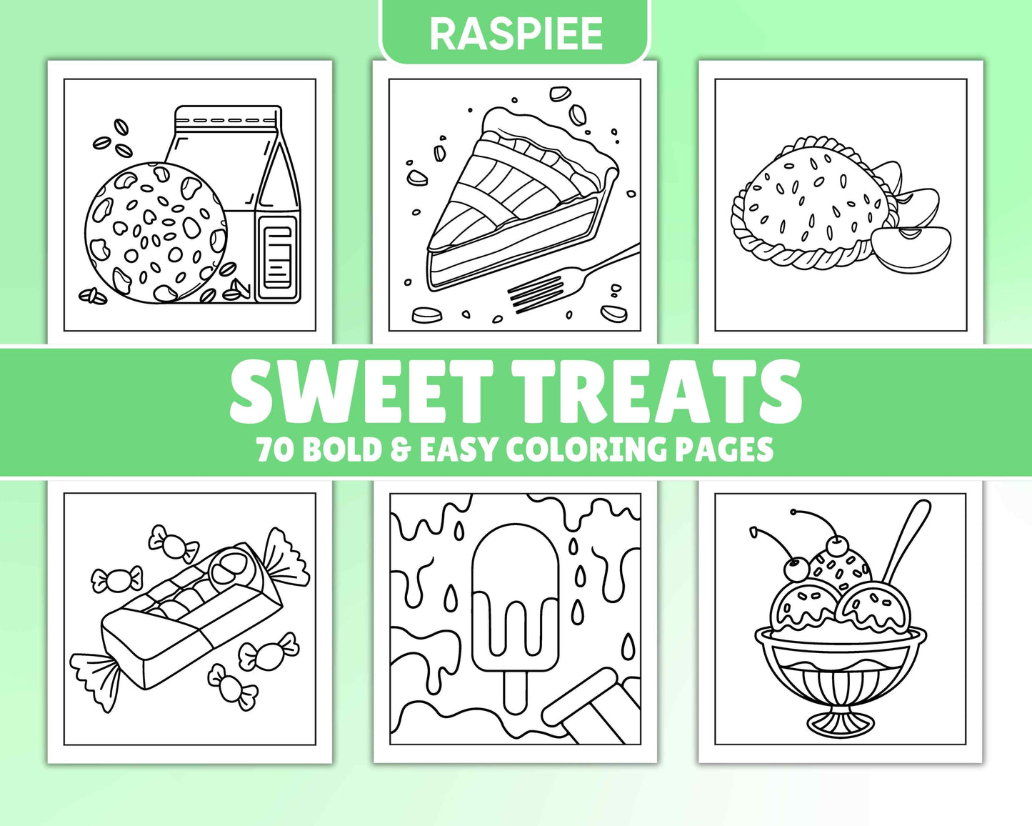 70 Bold and Easy Sweet Treats Coloring Pages - RASPIEE